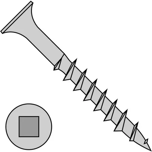 Genuine 8 x 1-1/4 Bugle Square Drive Course Thread Sharp Point Deck Screw Dacrotized - Pkg of 2500