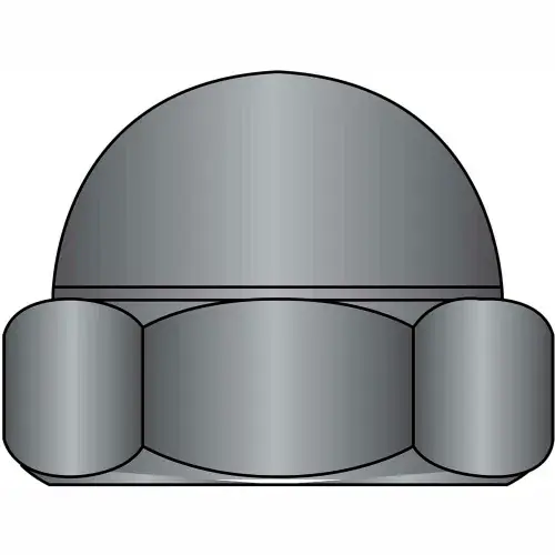 3/4-10 Two Piece Low Crown Cap Nut Black Oxide, Pkg of 100 Time-Limited