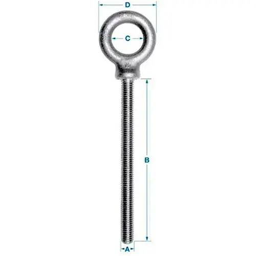 Same Day Shipping Ken Forging K2021-4-SS - 304 Stainless Eyebolt - Shoulder Pattern - 1/4-20 - 4" Shank - Made In USA