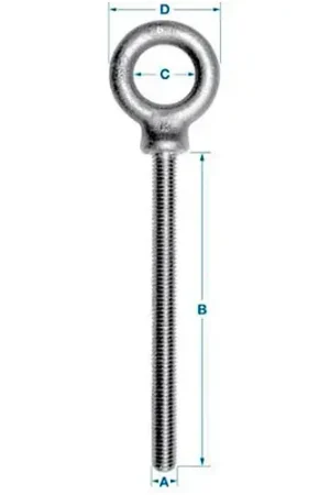 Fast Shipping Ken Forging K2025-4-SS - 304 Stainless Eyebolt - Shoulder Pattern - 1/2-13 - 4" Shank - Made In USA