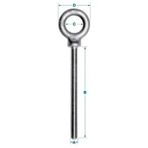 Hassle-Free Returns Ken Forging K2027-4-HDG - Carbon Eyebolt - 5/8-11 - 4" Shank - Galvanized - Made In USA