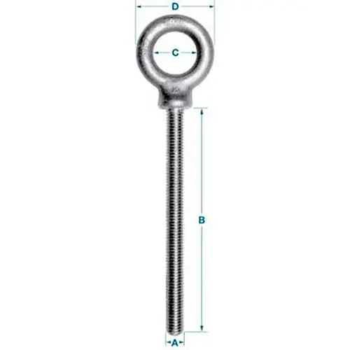 Luxury Ken Forging K2025-4-ZN - Carbon Eyebolt - 1/2-13 - 4" Shank - Zinc Plated - Made In USA
