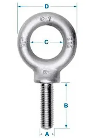 Ken Forging K2023-316SS - 316 Stainless Eyebolt - 3/8-16 - 1-1/4" Shank - Made In USA Today Only