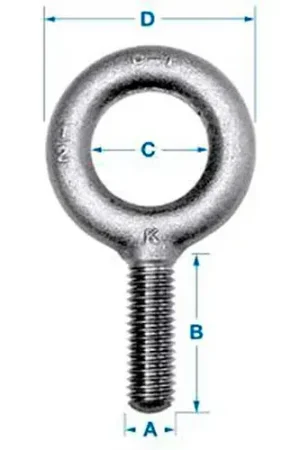 Crafted Ken Forging K2005 - Carbon Eyebolt - Plain Pattern - 1/2-13 - 1-1/2" Shank - Made In USA