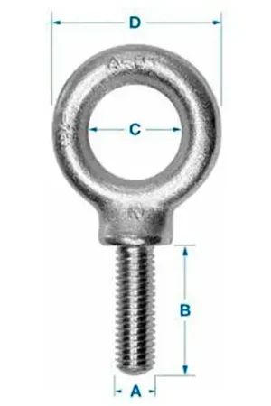 Instant Buy Ken Forging K2003-SS - 304 Stainless Eyebolt - Plain Pattern - 3/8-16 - 1-1/4" Shank - Made In USA
