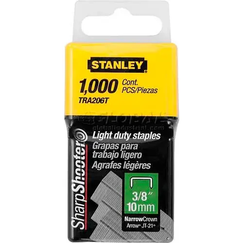 Big Sale Stanley TRA206T Light Duty Wide Crown Staples 3/8", 1,000 Pack - Pkg Qty 5