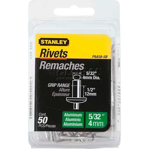 New Release Stanley PAA58-5B Aluminum Rivets 5/32" x 1/2", 50 Pack - Pkg Qty 5