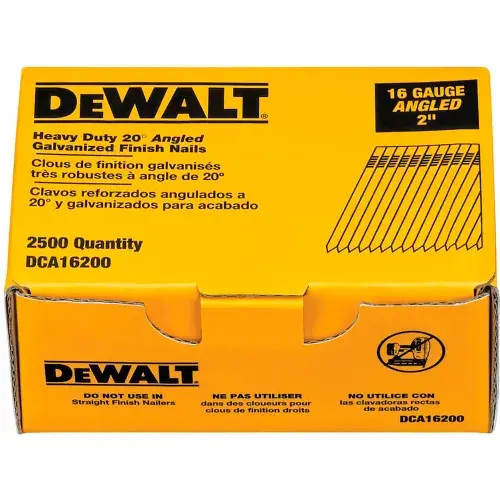 DeWalt® 20° Angled Finish Nails, DCA16200, 16 Gauge, 2"L, 2500/Box Grab Now
