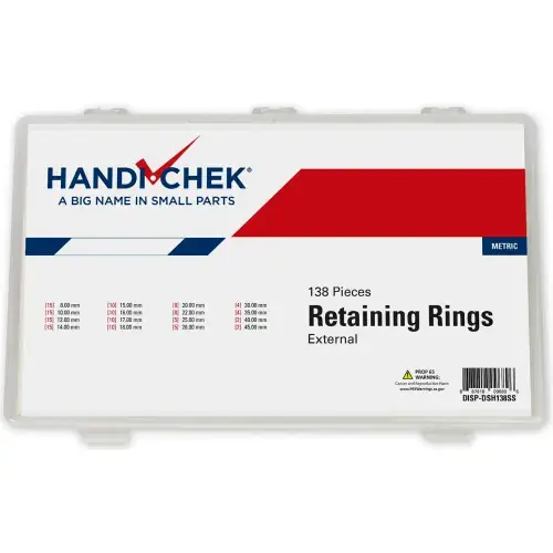 Snap Ring External Assortment Stainless Steel Plain Metric 138 Piece Clearance