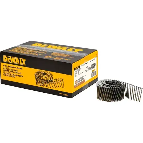DeWalt® 15 Degree Coil Framing Nails, 2" X 0.99", Smooth Bright, 3600/Qty Don't Miss Out