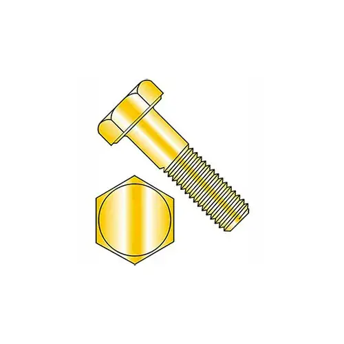 Hex Head Cap Screw - M6 x 1.0 x 14mm - Steel - Zinc Yellow - Class 10.9 - DIN 933 - Pkg of 100 Clearance