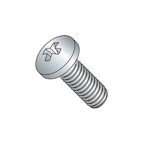 M3 x 0.5 x 12mm Machine Screw - Phillips Pan Head - Steel - Zinc - DIN 125B - Pkg of 100 Free Returns