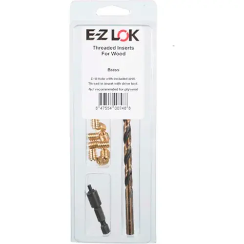 Don't Miss Out E-Z Knife™ Threaded Insert Installation Kit for Hard Wood - Brass - 6-32 - EZ-400-006