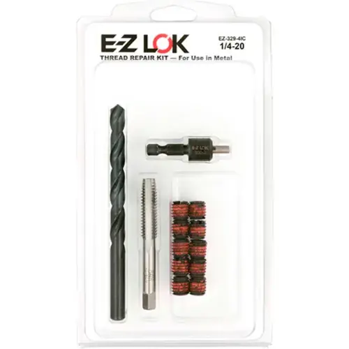 Hassle-Free Returns E-Z LOK™ Thread Repair Kit for Metal - Screw Locking - 1/4-20 x 7/16-14 - EZ-329-4IC