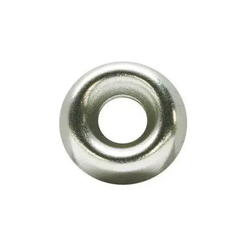 Brand New 1/4" Countersunk Finishing Washer - .322/.299" I.D. - .012/.02" Thick - Brass, Nickel Plated, 100 Pk