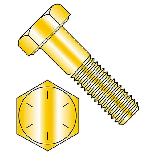 7/16-14 x 4-1/2" Hex Head Cap Screw - Steel - Zinc Yellow - UNC - Grade 8 - USA, Pack of 25 Top Pick