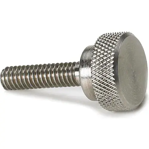 Precision Thumb Screw w/ Shoulder - 10-32 - 3/8" Thread - 1/2" Head Dia. - Stainless - Pkg of 5 Buy Direct