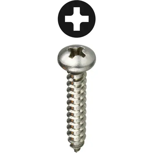 Free Returns L.H.Dottie® Sheet Metal Screw, Phillips Pan Head, Stainless Steel, 8 x 3/4", 100 Pack