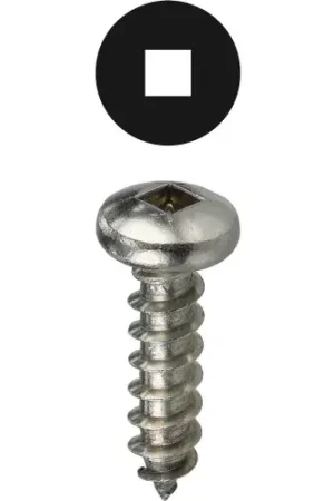 Certified L.H.Dottie® Sheet Metal Screw, Square Pan Head, Stainless Steel, 8 x 1-1/2", 100 Pack