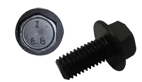 Markdown M8-1.25 X 50mm Flange Bolts Non-Serrated Class 8.8 Steel Plain Partially Threaded (400 / Pkg.)