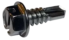 6-20 X 3/8" Self-Drilling Screws Indented Hex Washer Head Slotted Drive Point Type 2 Steel Zinc Plated (10000/Pkg.) Professional Grade