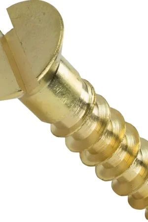 Today Only 14 X 1-1/4" Wood Screws Slotted Drive Flat Head Brass (100 / Pkg.)