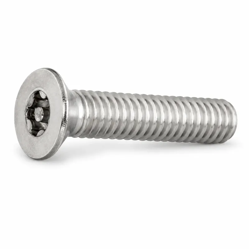 Low Price 10-24 X 1" Tamper Resistant Flat Head Cap Screws Pin-In Socket Drive 18/8 Stainless Steel (500 / Pkg.)