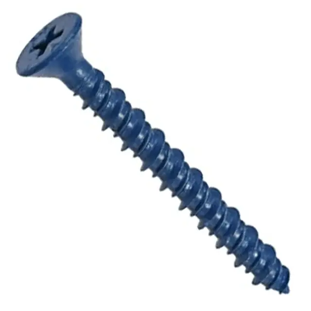 1/4" X 1-1/4" Phillips Flat Head Concrete Screws Steel Drill Bit Included (100 / Pkg.) Genuine