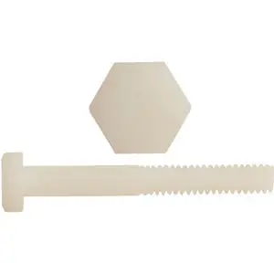 1/4-20 X 1-1/2" Hex Head Cap Screws Nylon Natural Partially Threaded (100 / Pkg.) Cheap