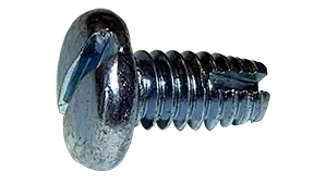 6-32 X 3/4" Type 1 Thread Cutting Screws Pan Head Slotted Drive Steel Zinc & Bake (10000 / Pkg.) Reduced Price