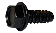 Hot Deal 8 X 1/2" Type B Self Tapping Sheet Metal Screws Indented Hex Washer Head Slotted Drive Steel Black Oxide (10000/Pkg.)