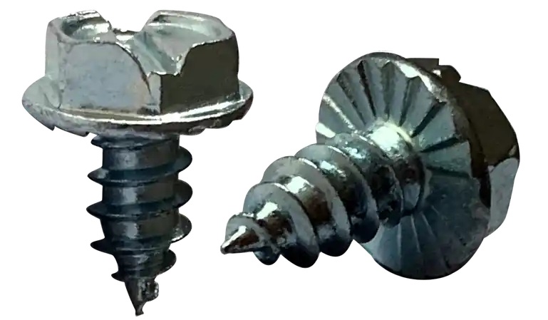 Mega Sale 10 X 3/4" Type AB Self Tapping Sheet Metal Screws Serrated Indented Hex Washer Head Slotted Drive Steel Zinc & Bake (6000/Pkg.)