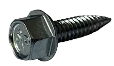 While Supplies Last 10-16 x 1" Self-Piercing Screws Unslotted Hex Washer Head Serrated 1/4" Across Flats Steel Zinc & Bake (5000 / Pkg.)