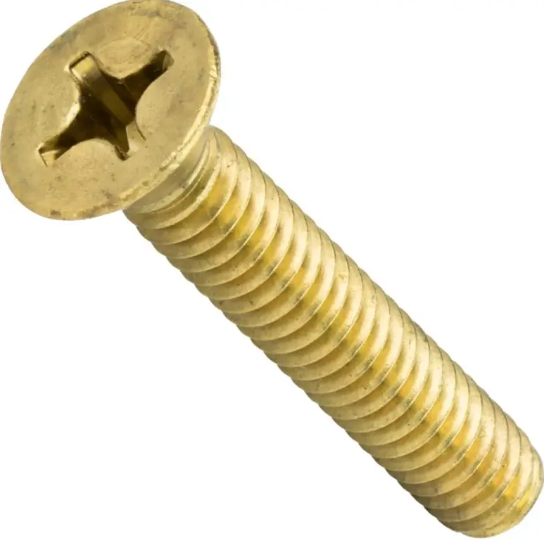 5/16-18 X 1" Flat Head Machine Screws Phillips Drive Brass (200 / Pkg.) Trusted Brand