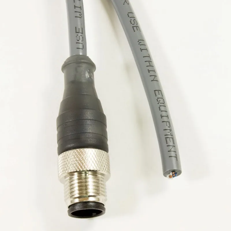 OBSOLETE - Alpha Connect Cordset - M12 Male Straight to Cut End - 22AWG 3 Poles - DR0300104 - Slate - 3M (9.84ft) Last Chance