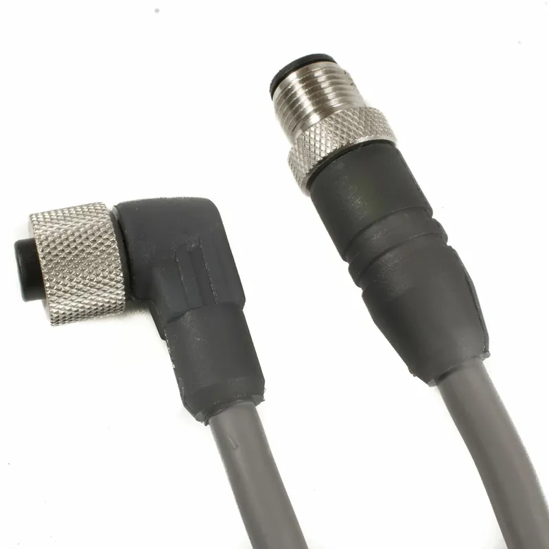 OBSOLETE - Alpha Connect Cordset - M12 Male Straight to M12 Female 90° - 24AWG 8 Poles - DR08AW103 - Slate - 0.6M (1.97ft) Super Sale
