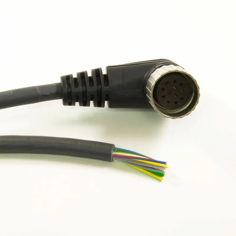 New Release OBSOLETE - Alpha Connect Cordset - M23 Female 90° to Cut End - 20AWG & 17AWG 11 Poles - EW1200126 - Black - 10M (32.8ft)
