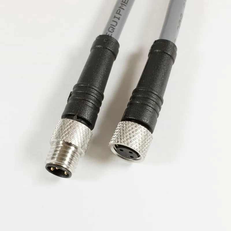 Grab Now OBSOLETE - Alpha Connect EcoFlex PUR Cordset - M8 Female Straight to M8 Male Straight - 22AWG 4 Poles - GR04HR101 - Slate - 5M (16.4ft)