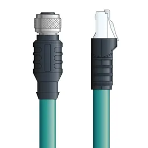 C5E009S01 - LAPP ETHERLINE® Industrial Cordsets 26 AWG / 4 pair CAT5e - Teal Polyurethane (PUR) - M12 Female / RJ45 connectors - 1m Crafted