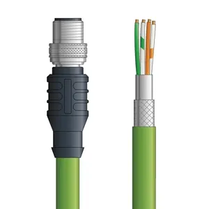 CPN003S01 - LAPP ETHERLINE® PROFINET Cordsets 22 AWG / 2 pair CAT5 - Green PVC - M12 Male / Wire Leads connectors - 1m Get Yours