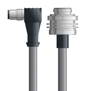 DN4110075S01 - LAPP UNITRONIC® DeviceNet Cordsets 15 & 18 AWG / 1 + 1 pair Bus - Gray PVC - M12 Male 90 deg / 7/8 in Male Bulkhead connectors - 1m Order Now