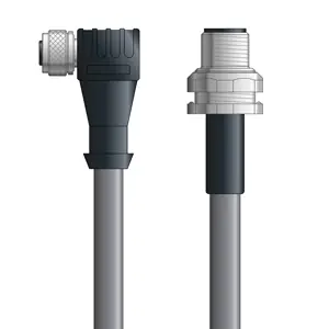 DN4110036F01 - LAPP UNITRONIC® DeviceNet Cordsets 14 & 18 AWG / 1 + 1 pair Bus - Gray PVC - M12 Female 90 deg / M12 Male Bulkhead connectors - 1m Certified