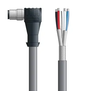 Premium DN4110020S02 - LAPP UNITRONIC® DeviceNet Cordsets 15 & 18 AWG / 1 + 1 pair Bus - Gray PVC - M12 Male 90 deg / Wire Leads connectors - 2m