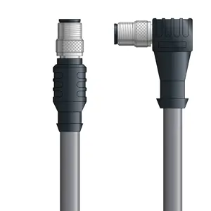 Crafted DN4110063S02 - LAPP UNITRONIC® DeviceNet Cordsets 15 & 18 AWG / 1 + 1 pair Bus - Gray PVC - M12 Male / M12 Male 90 deg connectors - 2m