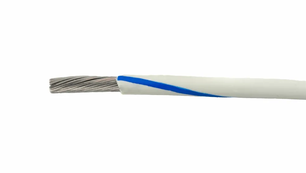 Super Sale 1855 WU005 - Alpha Wire MIL-W-16878E/1/Type B/MIL-W-76B/Type LW PVC Hook-Up/Lead Wire - 22 AWG - 7/30 Stranded Conductor - Tinned Copper - 600V - White/Blue - 100ft