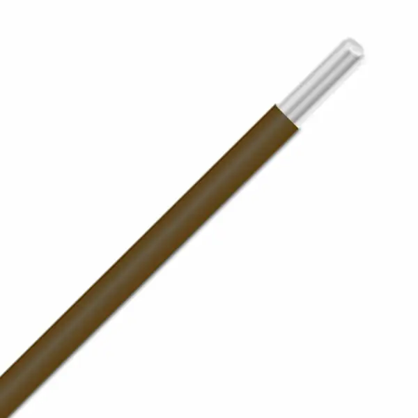 Clearance 2854/1 BR005 - Alpha Wire - UL 1213 - PTFE Wire - MIL-W-16878E Type E - 24 AWG - PTFE Insulation - Solid Conductor -Silver Coated Copper - 600V - Brown - 100ft
