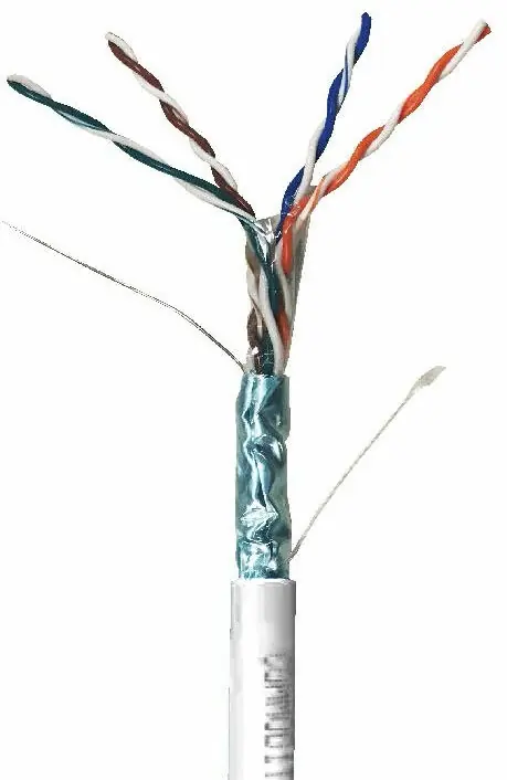 CAT5e Shielded Plenum Rated PVC Ethernet Cable - 24 AWG 4 Pair - White Reduced Price