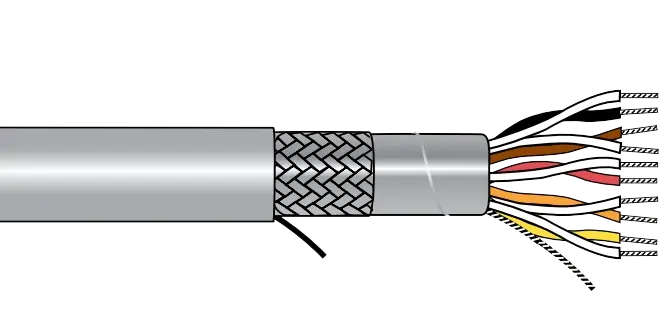 Professional Grade Alpha EcoCable® Mini Foil Braid Shield Multipair Cable - 22 AWG 9 Pair - Slate - 300V - 100 ft