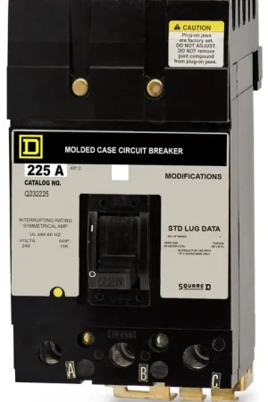Authentic Square D Q232225 - 225A 3 Pole Molded Case Circuit Breaker