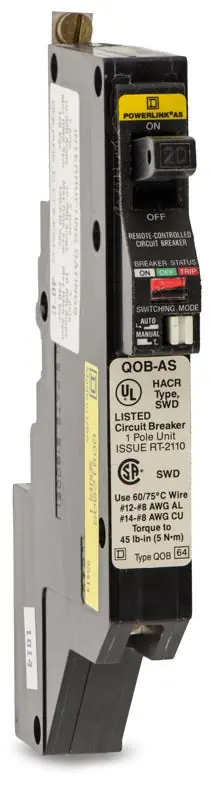 Trending Square D QOB120AS - 20A 1 Pole Miniature Circuit Breaker
